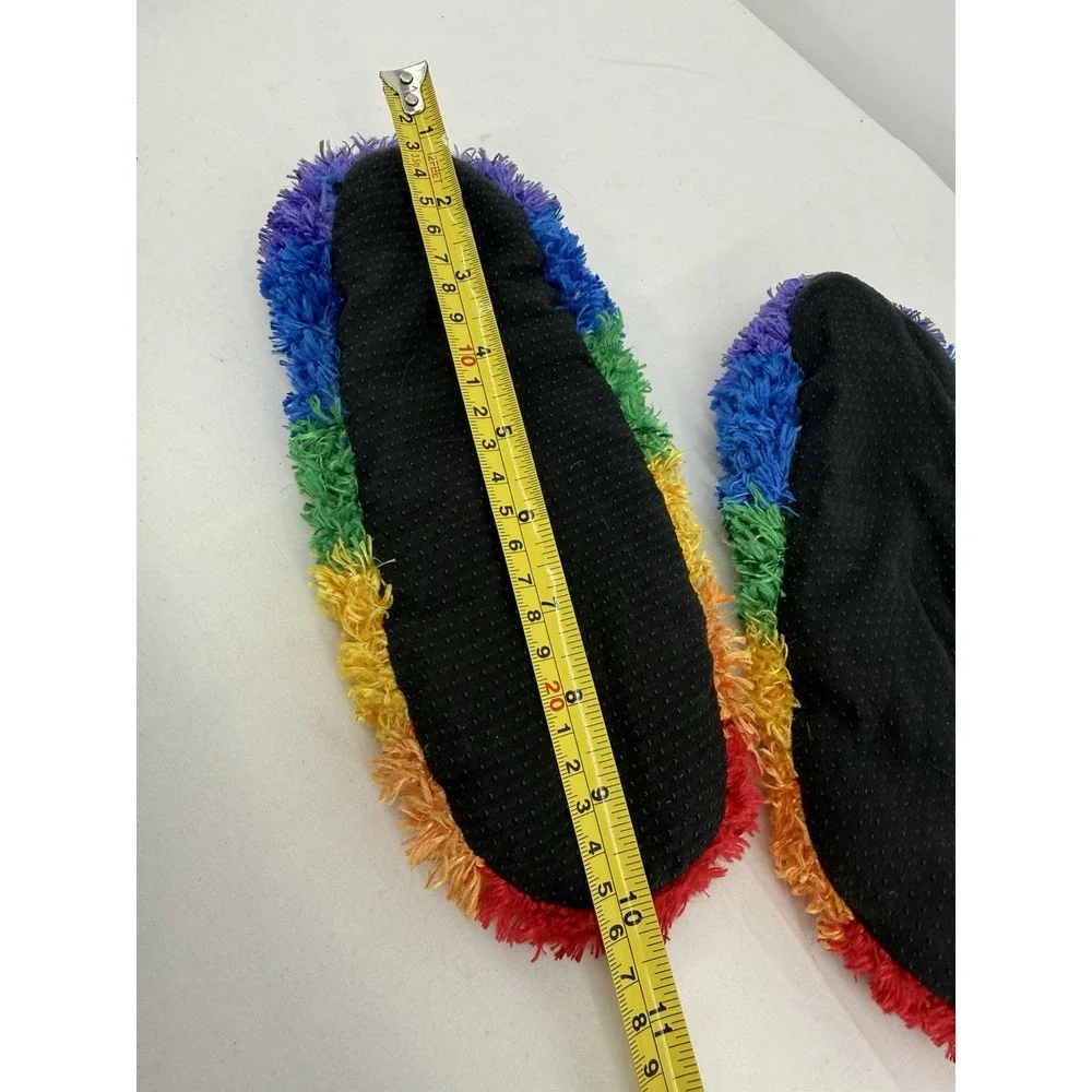 Fuzzy Slipper Socks Rainbow Soft Comfortable Non Slip Unisex Womens Mens